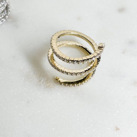 14k Gold Moissanite Snake Dragon Ring - Picture 5 of 17